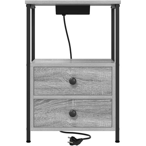  Noćni ormar 2 pcs Siva Sonoma 40 x 31 x 60 cm Konstruirano drvo Slike