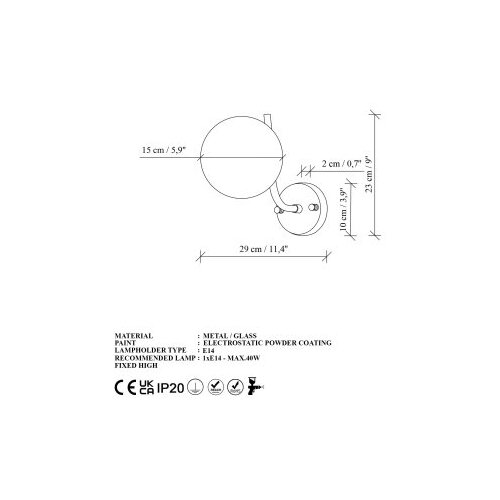 Opviq vall lamp zidna zlatna lampa antler 15015 Slike