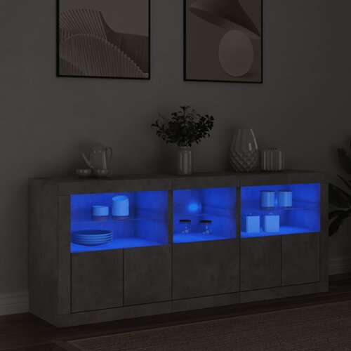 The Living Store Komoda z LED lučkami betonsko siva 162x37x67 cm - Komoda, (21835244) Cene