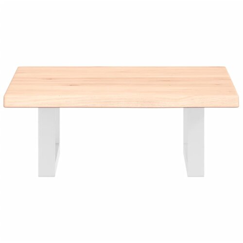  Zidna polica za umivaonik od čelika i masivne hrastovine Smeđa 40 x 60 x 2 cm Slike