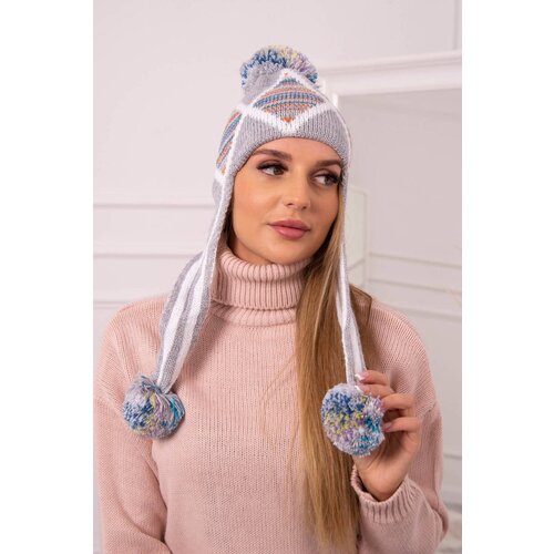 Kesi Women&amp;#039;s cap with long ears Eunika K322 gray+blue Slike