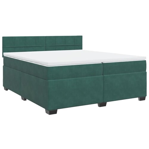 vidaXL Box spring postelja z vzmetnico temno zelena 200x200 cm žamet, (21307945) Cene