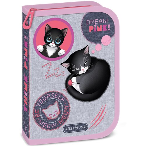 Ars Una Think Pink preklopna pernica s mačkama, napunjena, 12,8x19,3x3,6 cm Cijene