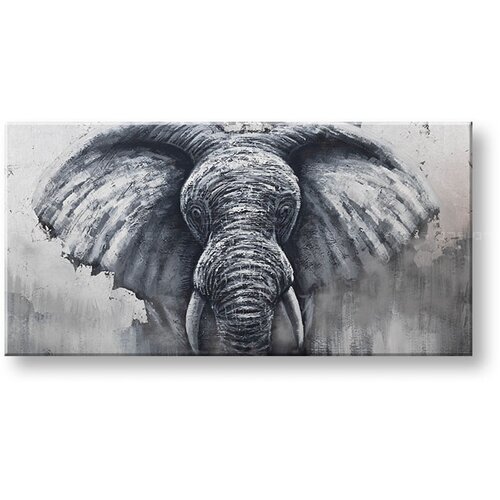  Slikana slika na platnu slon 140x70 cm Slike