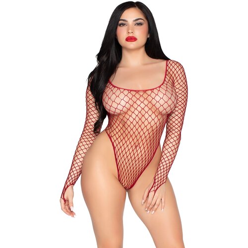 Leg Avenue High-Cut Industrial Net Bodysuit 89377 Burgundy Cijene