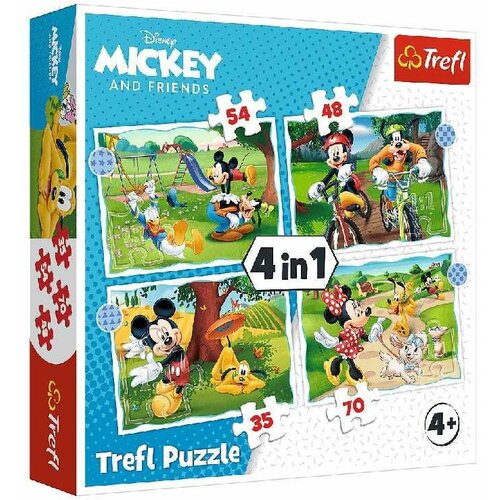 Trefl Puzzle Mickey Mouse nice day - 4in1 35/ 48/ 54/ 70 delova) Slike