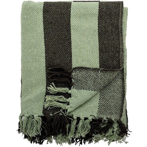 Bloomingville Zelena deka od recikliranog pamuka 130x160 cm Frello &amp;ndash; Slike