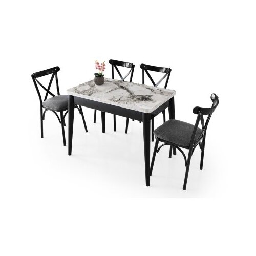 Hanah home Razvlačivi trpezarijski sto Dolunay-1281, 100-120 cm, Bijeli Slike