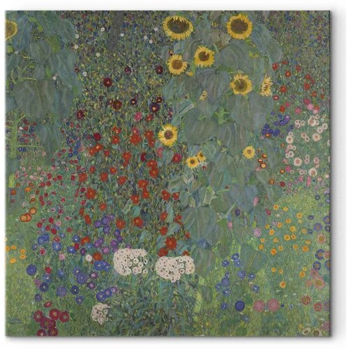  Slika - Gustav Klimt &amp;ndash; Farm garden with sunflowers 40x40 Premium Print Slike