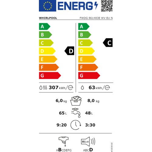 Whirlpool fwdg 861483E wv eu n ma&amp;scaron;ina za pranje i su&amp;scaron;enje ve&amp;scaron;a Slike