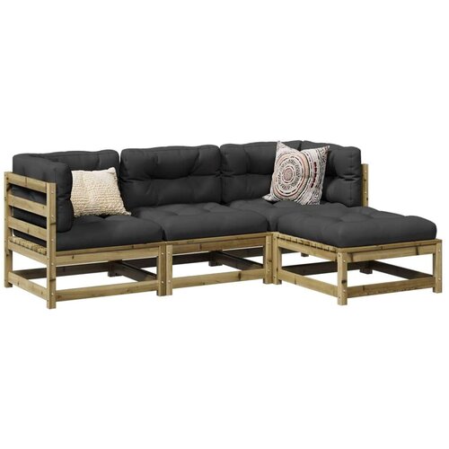  4-dijelni set vrtnih sofa s jastucima od impregnirane borovine Cijene