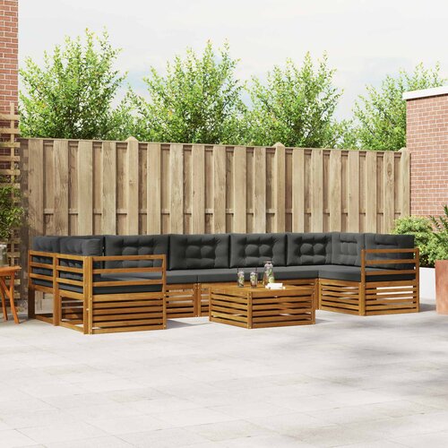  Set vanjskih sofa 8 kom. Prirodna i antracit Cene