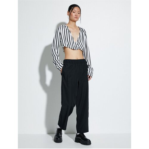 Koton Hooded Crop Blouse V Neck Slike