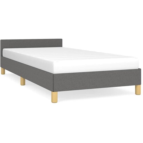 Maison Chic Posteljni okvir - Enojna postelja - Postelja za odrasle brez vzmetnice temno siv 100x200 cm blago-J7818, (21765499) Slike