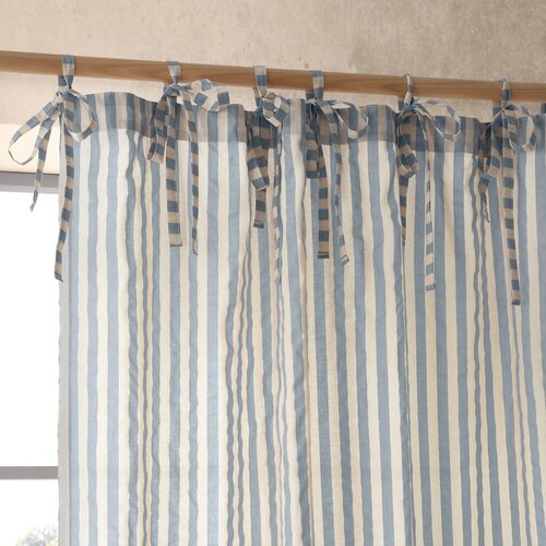 Pineapple Elephant Modra prosojna zavesa 140x229 cm Zanzibar Stripe – Cene