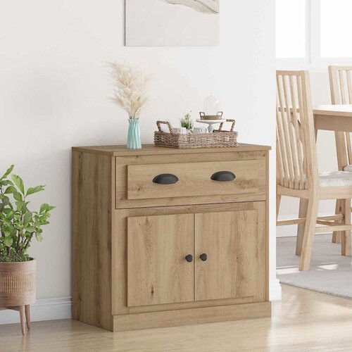 vidaXL Visok predalnik s predalom Umetni hrast 70 x 35,5 x 67,5 cm Cene