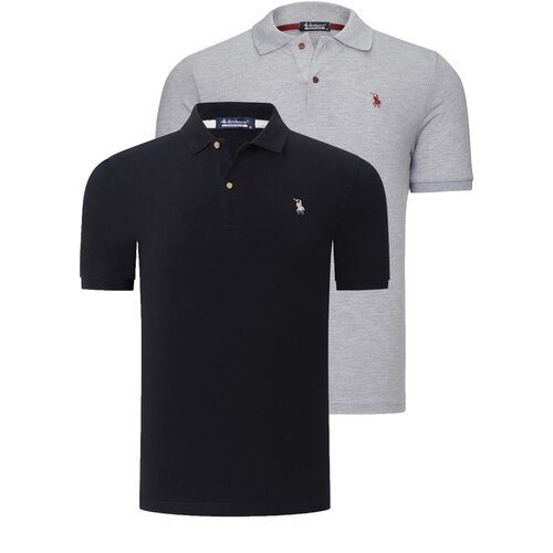 Dewberry DUO SET T8561 MENS TSHIRT-GREY-BLACK Cijene
