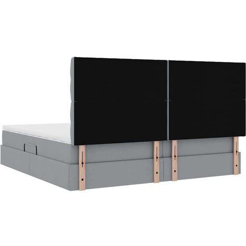  Krevet s od storage Svijetlo siva 200 x 200 cm Lažna koža Slike