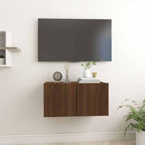 Viseći TV ormarić boja hrasta 60 x 30 x 30 cm konstruirano drvo Cene