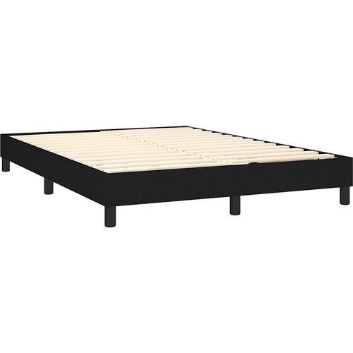  Krevet s oprugama i madracem crni 140 x 190 cm od tkanine Slike