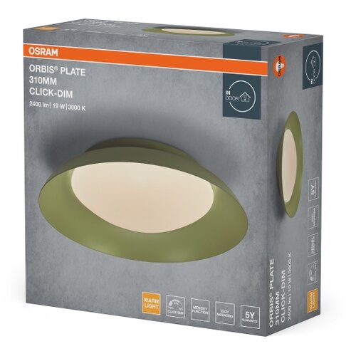Osram LED prigu&amp;scaron;iva stropna svetiljka PLATE LED/19W/230V pr. 31 cm zelena Slike