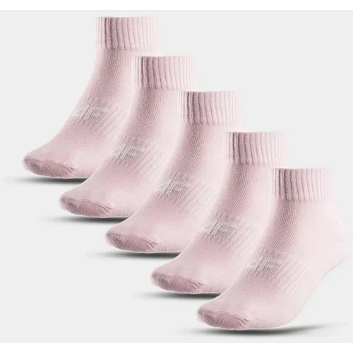 Kesi 4F Girls' 5-BACK High Socks Light Pink