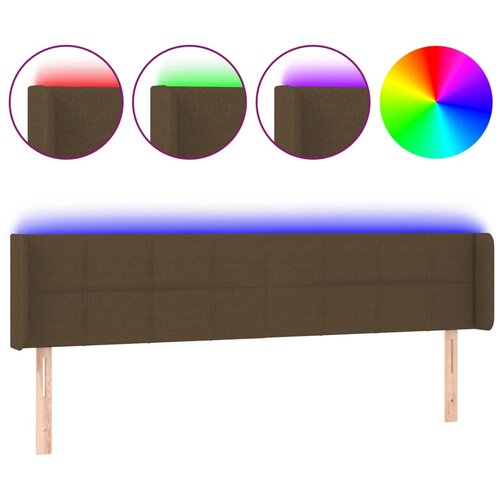  LED uzglavlje tamnosmeđe 203x16x78/88 cm od tkanine Slike