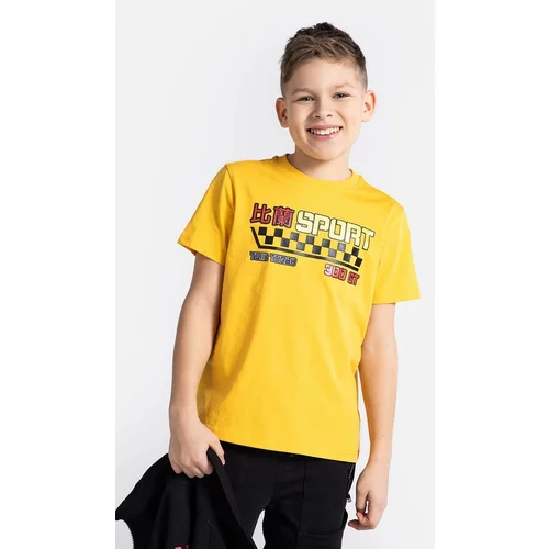 Coccodrillo Dječja pamučna majica kratkih rukava boja: žuta, s tiskom