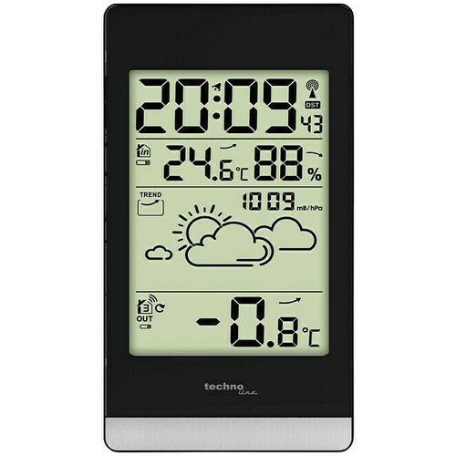 Technoline Meteorološko računalo WS 9132 (Digitalni zaslon, Na baterijski pogon, Crne boje, 4 x 2,7 x 10,4 cm) Cijene