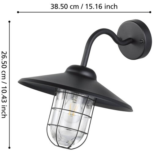 Eglo melgoa spoljna zidna lampa/1, e27, čelik/crna Slike