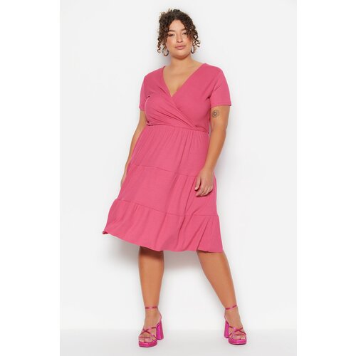 Trendyol Curve Plus Size Dress - Pink - A-line Slike