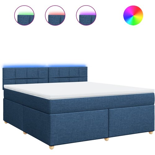 vidaXL Krevet s oprugama i madracem plavi 180x200 cm od tkanine Cijene