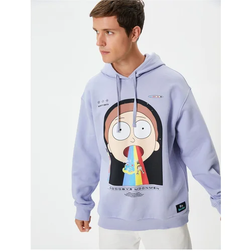 Koton Rick and Morty Hooded Sweatshirt Comfortable Cut Licensed Printed