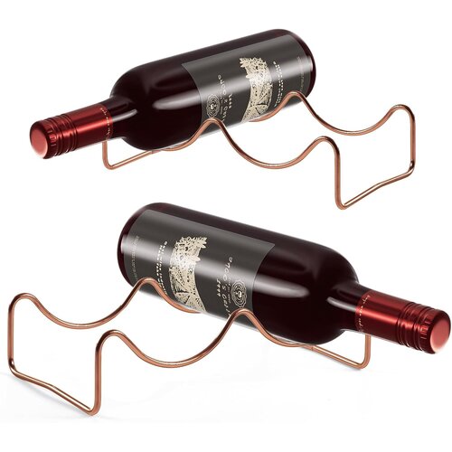NIKCORP Stojala za vino, namizna kovinska, set 2 kosov za vodoravno shranjevanje, barva rožnatega zlata, (5000156603) Cene