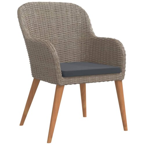  5-dijelni vrtni blagovaonski set s jastucima smeđi Smeđa Dužina stola 80 cm Slike