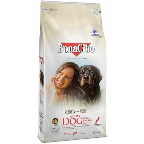 BonaCibo Hrana za aktivne pse super premium piletina sa inćunima i pirinčem 15kg Cene