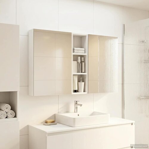  Set ormarića za kupaonicu s policom 3 pcs 100 x 10,5 x 60,5 cm Cene