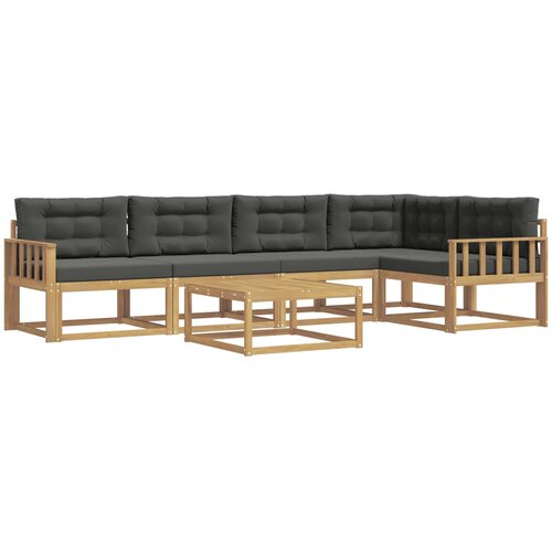  Set vanjskih sofa 6 kom. Bijela i antracit Poliester Slike