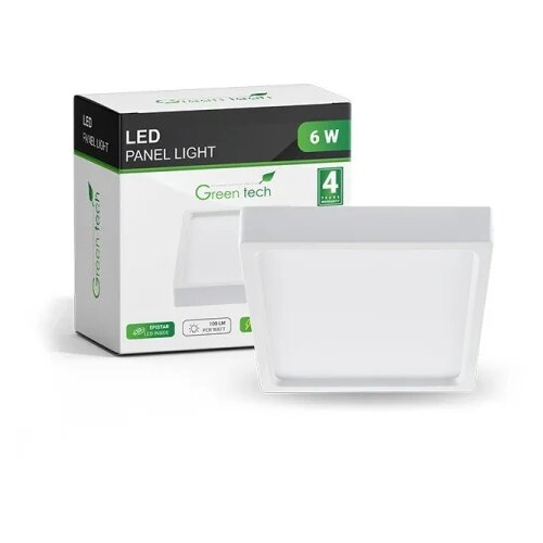  LED panel Green Tech 6W, 6500K, nadgradni, kvadratni Cene