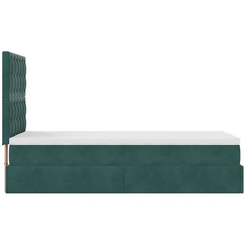 VidaXL okvir kreveta s madracima tamnozeleni 90x200cm bar&amp;scaron;unasti Slike