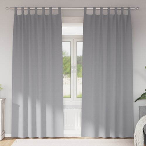 vidaXL Zavjese sa zavjesama 2 pcs Svjetlosiva 245 x 140 cm Poliester Cene