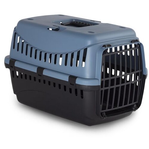 MP BERGAMO gipsy eco transporter za mačke sa plastičnim vratima, s, 46x31x32cm, plavi Cene