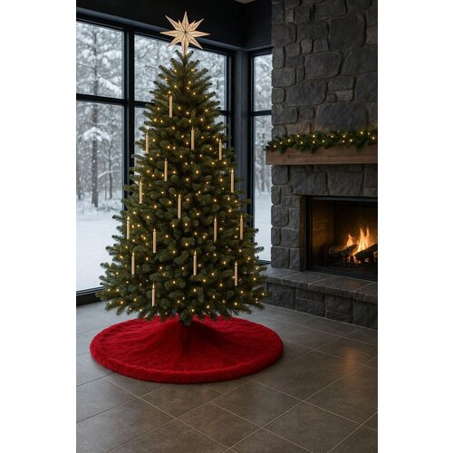 Aberto Design podloga za jelku yilbasi, okrugli, 150x150 cm, crveni Slike