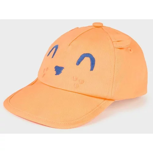 Mayoral Otroška bombažna bejzbolska kapa oranžna barva
