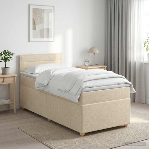  Boxspring krevet s madracem Krem 100 x 200 cm Tkanina Cene