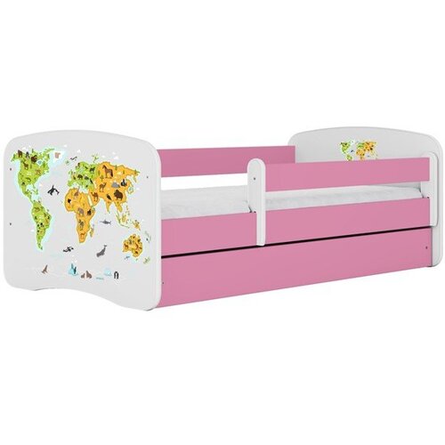 HAPPYKIDS Dječji krevet Dreamy karta 180x80 bez madraca s ladicom Rozičasta Cene