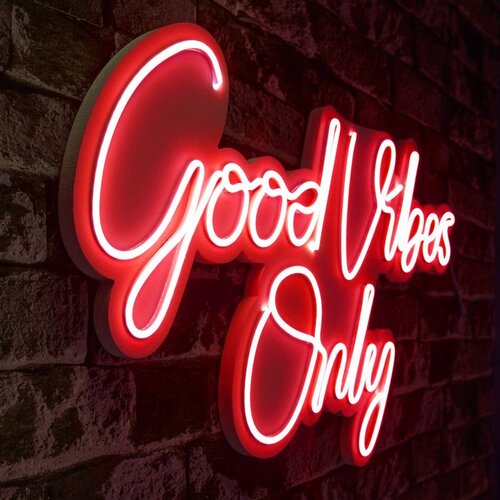 WALLXPERT good vibes only 2 - red red decorative plastic led lighting Cene