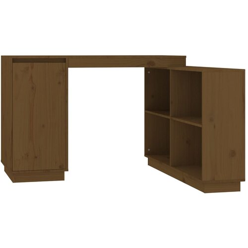 Maison Chic Pisalna miza - pisarni&amp;scaron;ka miza - Računalni&amp;scaron;ka miza medeno rjava 110x50x75 cm trdna borovina, (21785233) Slike
