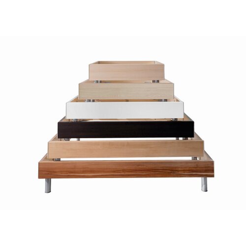 CARRYHOME POSTELJA 90 cm x 200 cm , leseni material bela Slike