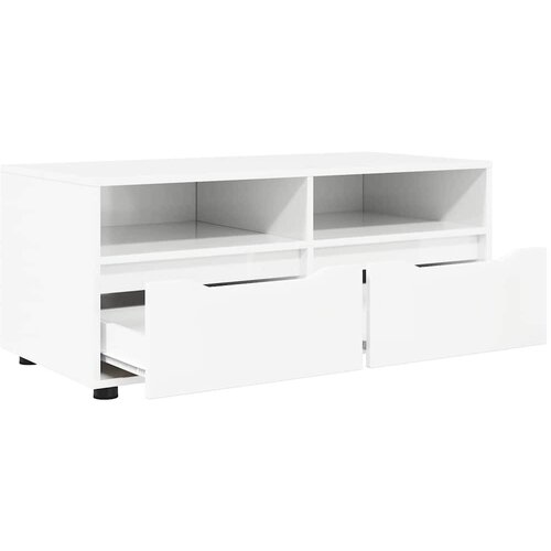  ormar Visoki sjaj bijela 100 x 48 x 43 cm Konstruirano drvo Slike